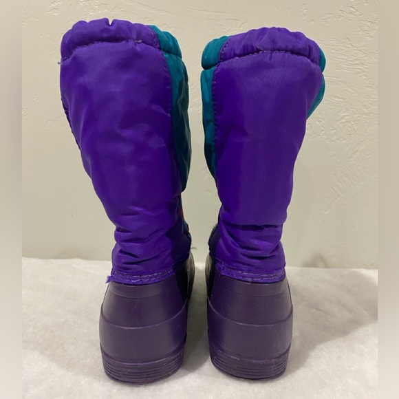 Sorel Retro Purple and Teal Pullon Cinch Closure Insulated Snow Boots US Size 1 - Picture 4 of 10